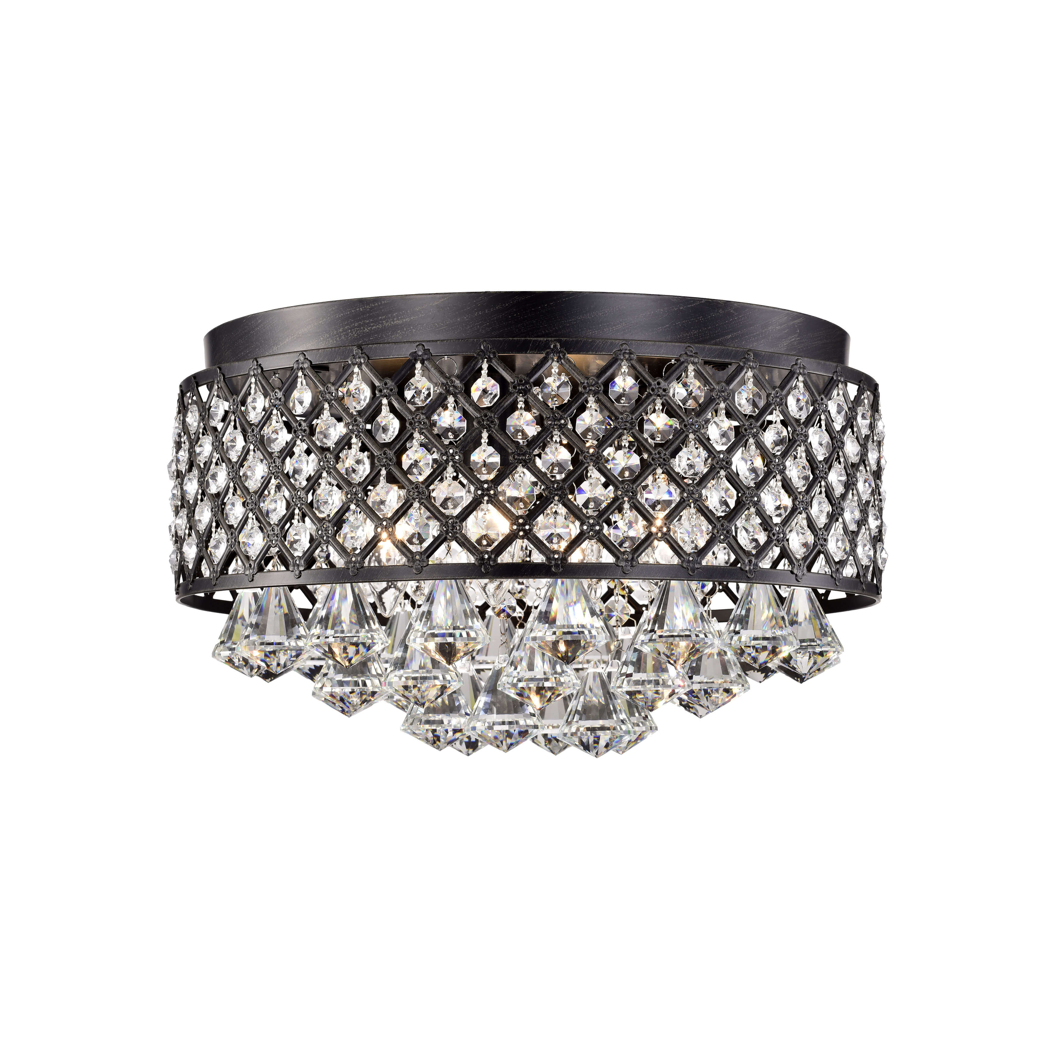 Candice 4-light Antique Black Flush Mount Chandelier B129-GA-536