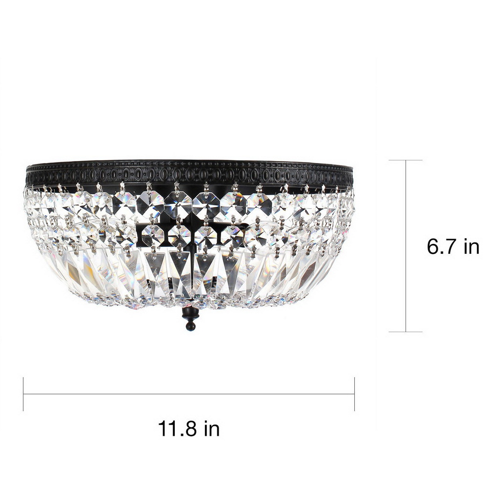 Jessica 3-Light Crystal Basket Flush Mount B207-FH-573