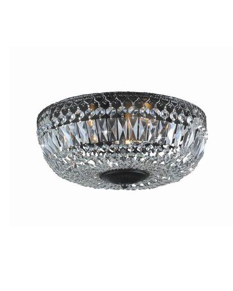 Emilia 14-inch Antique Black Crystal Flush Mount Chandelier B211-KM-575