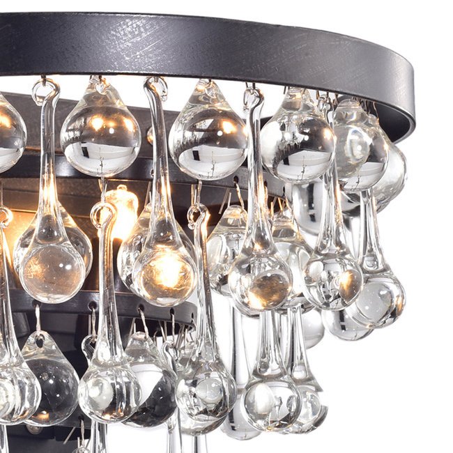 Natalia 2-light Antique Black Crystal Wall Sconce B229-JG-584