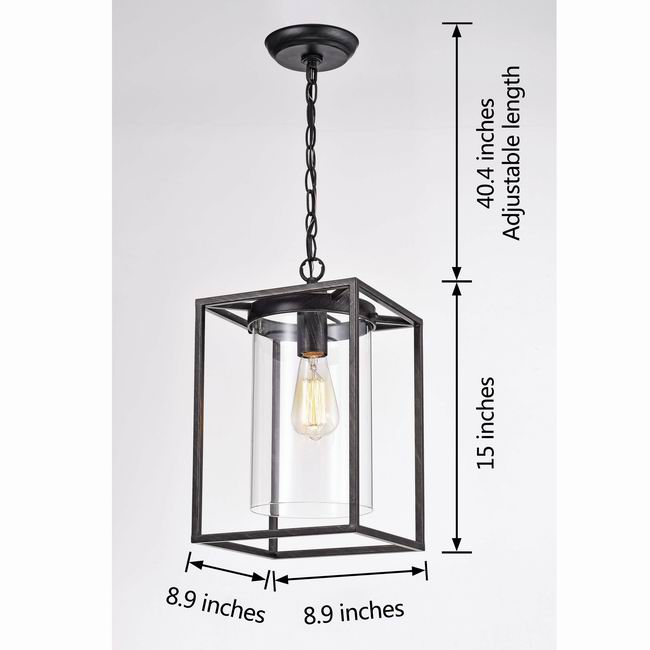 Home La Pedriza Antique Black Finish Glass Chandelier - B851-KT 