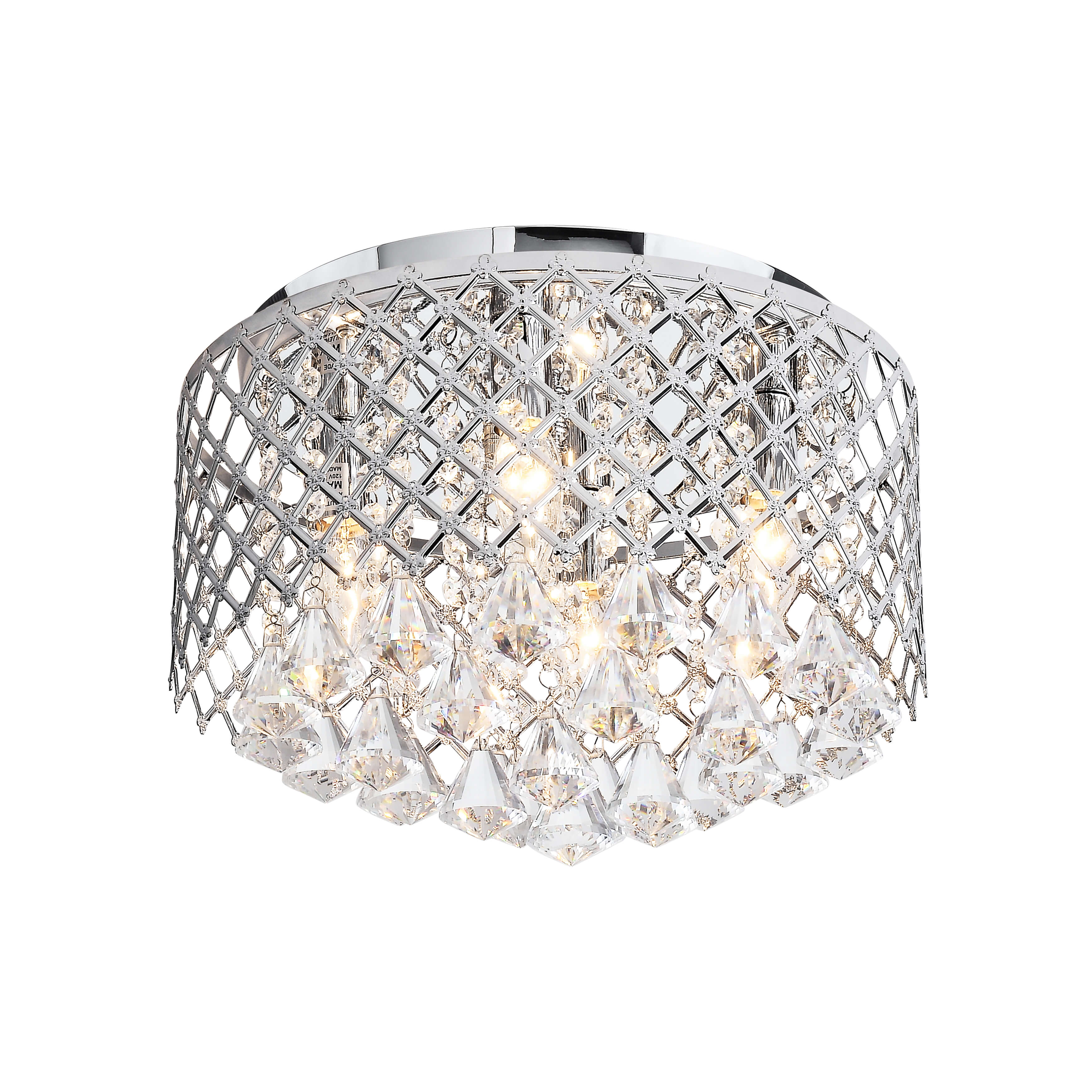 Nerisa Chrome Crystal Flush Mount Chandelier - B857-MN-401