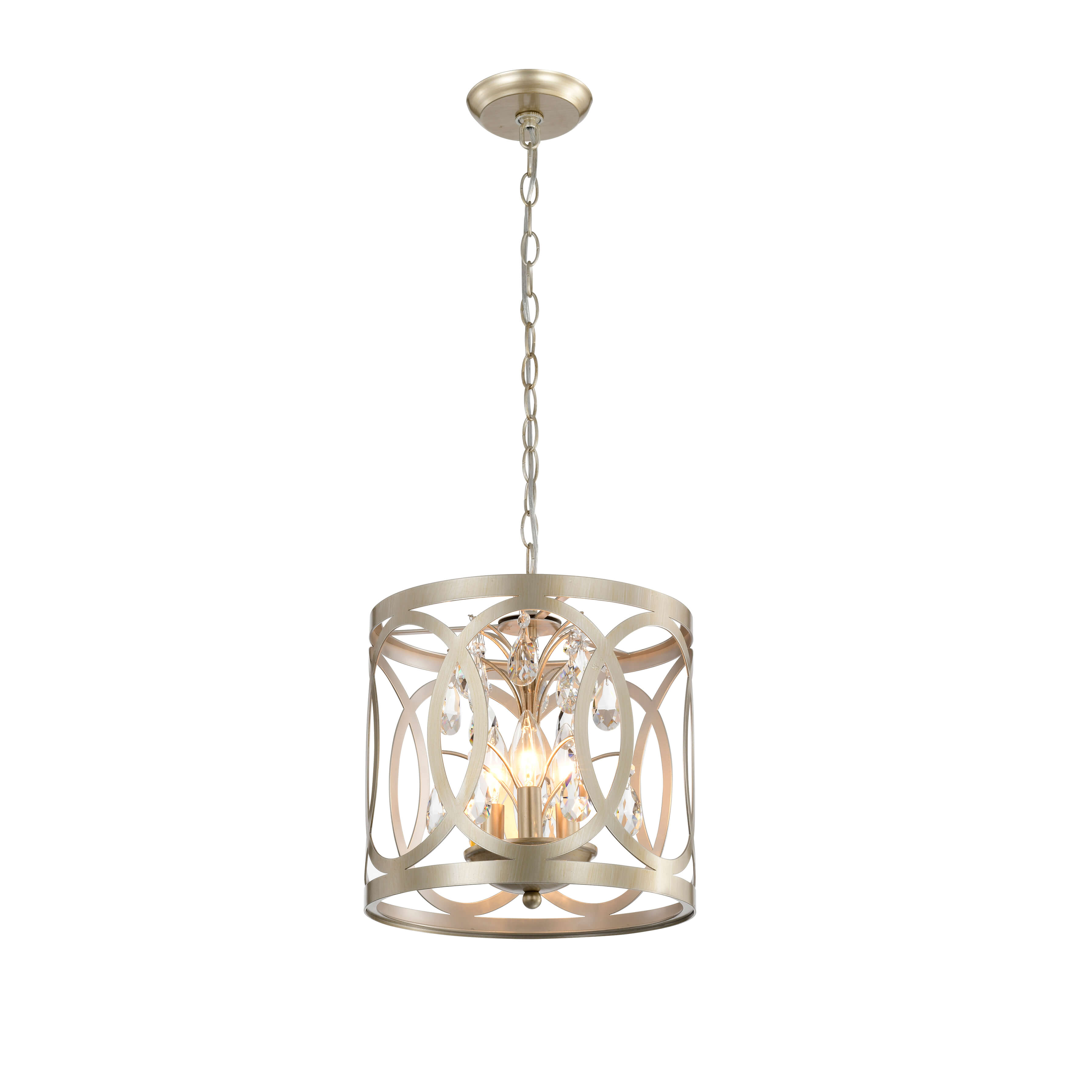 Aurelia 3-light Light Gold with Bronze Metal Cage Drum Chandelier BX-0652-GWQ