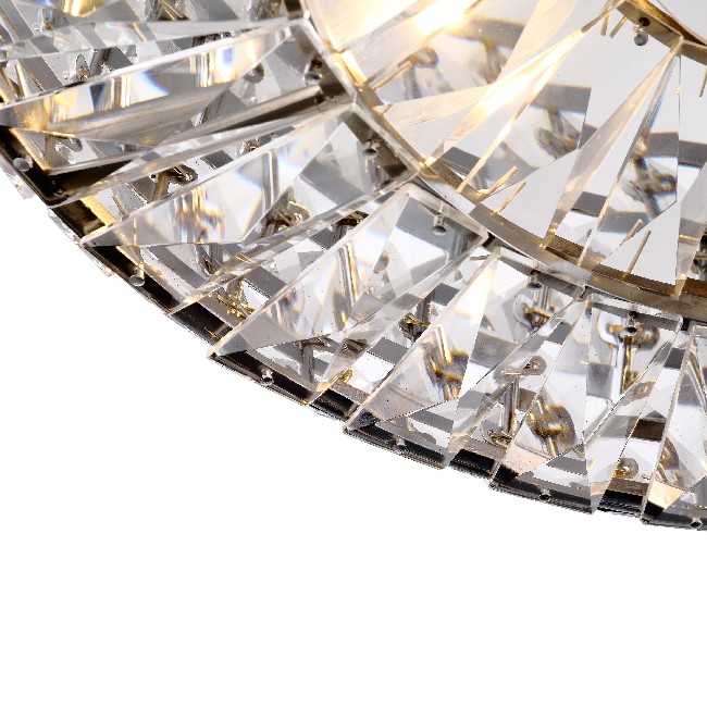 Jolie Chrome Finish 3-light Crystal and Prism Round Flush Mount BX-3288-KYT
