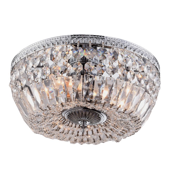 Jessica 3-Light Crystal Basket Chrome Flush Mount BX-3389-BJD