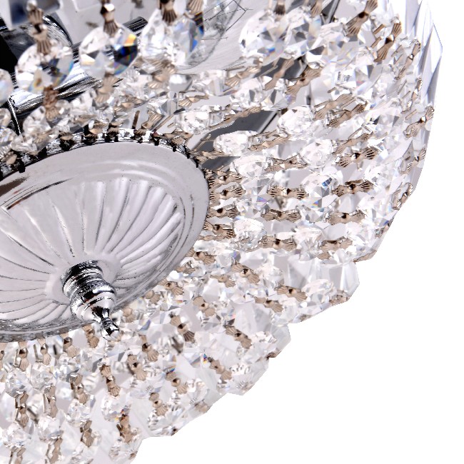 Jessica 3-Light Crystal Basket Chrome Flush Mount BX-3389-BJD