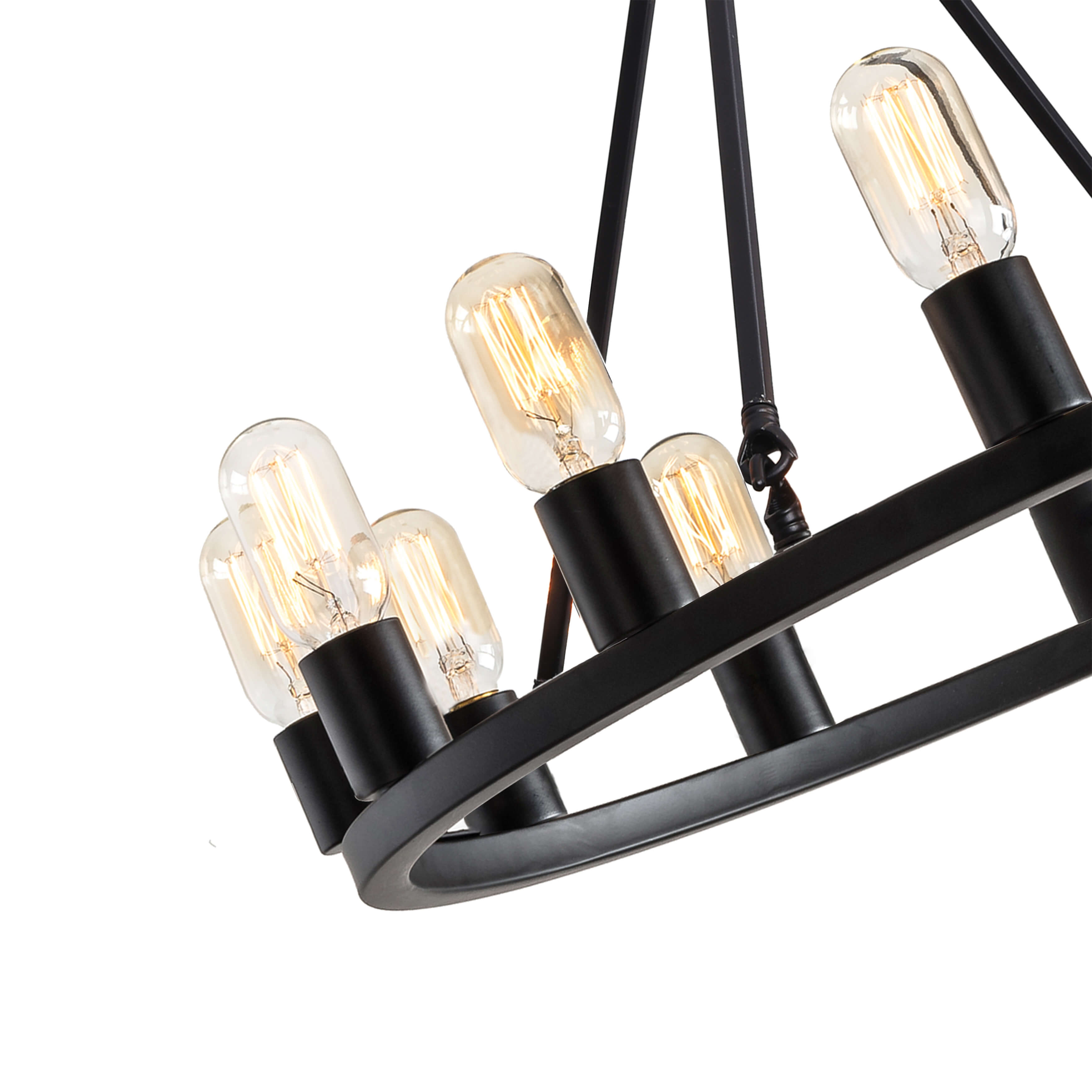 Eva Black 12-light Metal Round Chandelier BX-6495-AYF