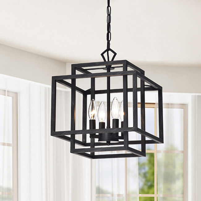 Eleonor Antique Black 4-light Ironwork Chandelier BX-8172-MKE