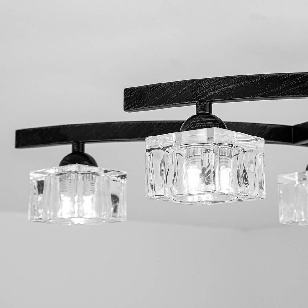 Aika 6-Light Antique Black Flush Mount with Clear Shades BX-8783-NBG