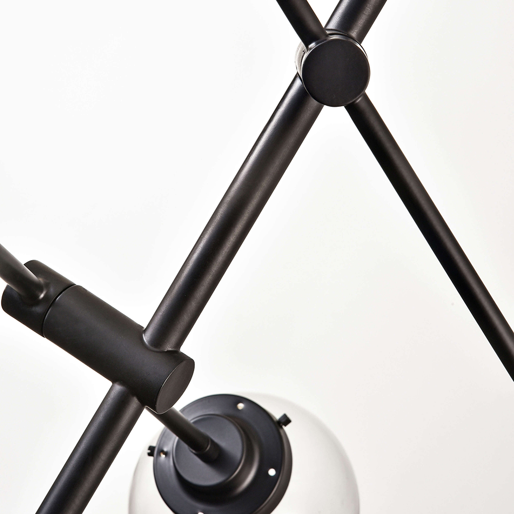 Irene 6-light Matte Black Sputnik Linear Glass Chandelier BX-9029-MMT