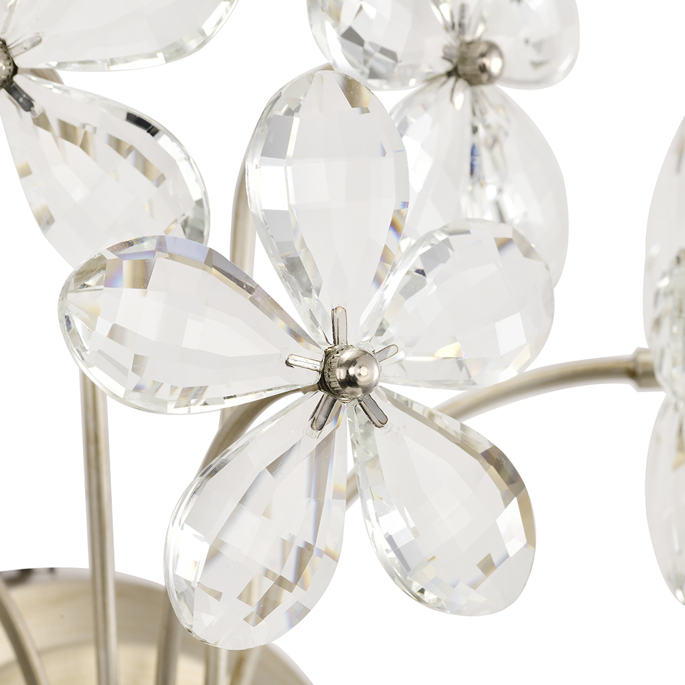 Rosa 1 Light Champagne Daisy Flower Glass Crystal Wall Sconce FD-0134-TMK