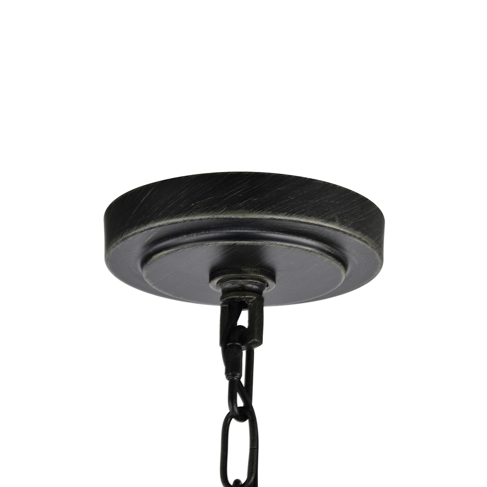 Eva 8-Light Antique Black Finish Metal Round Chandelier FD-0871-LGQ