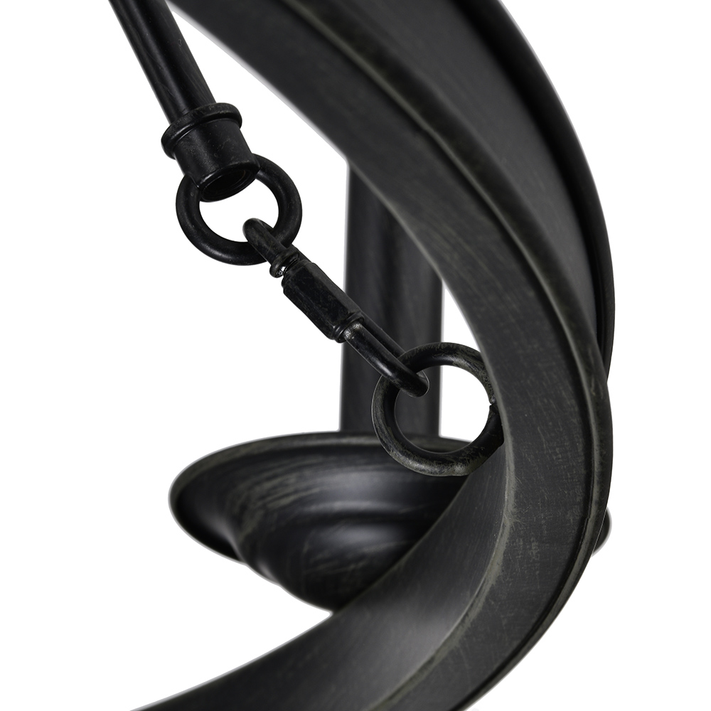 Eva 8-Light Antique Black Finish Metal Round Chandelier FD-0871-LGQ