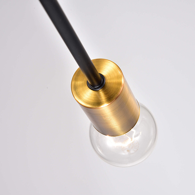Lorena Sputnik 10-Light Industrial Chandelier in Black and Metallic Gold Finish FD-1443-UAN