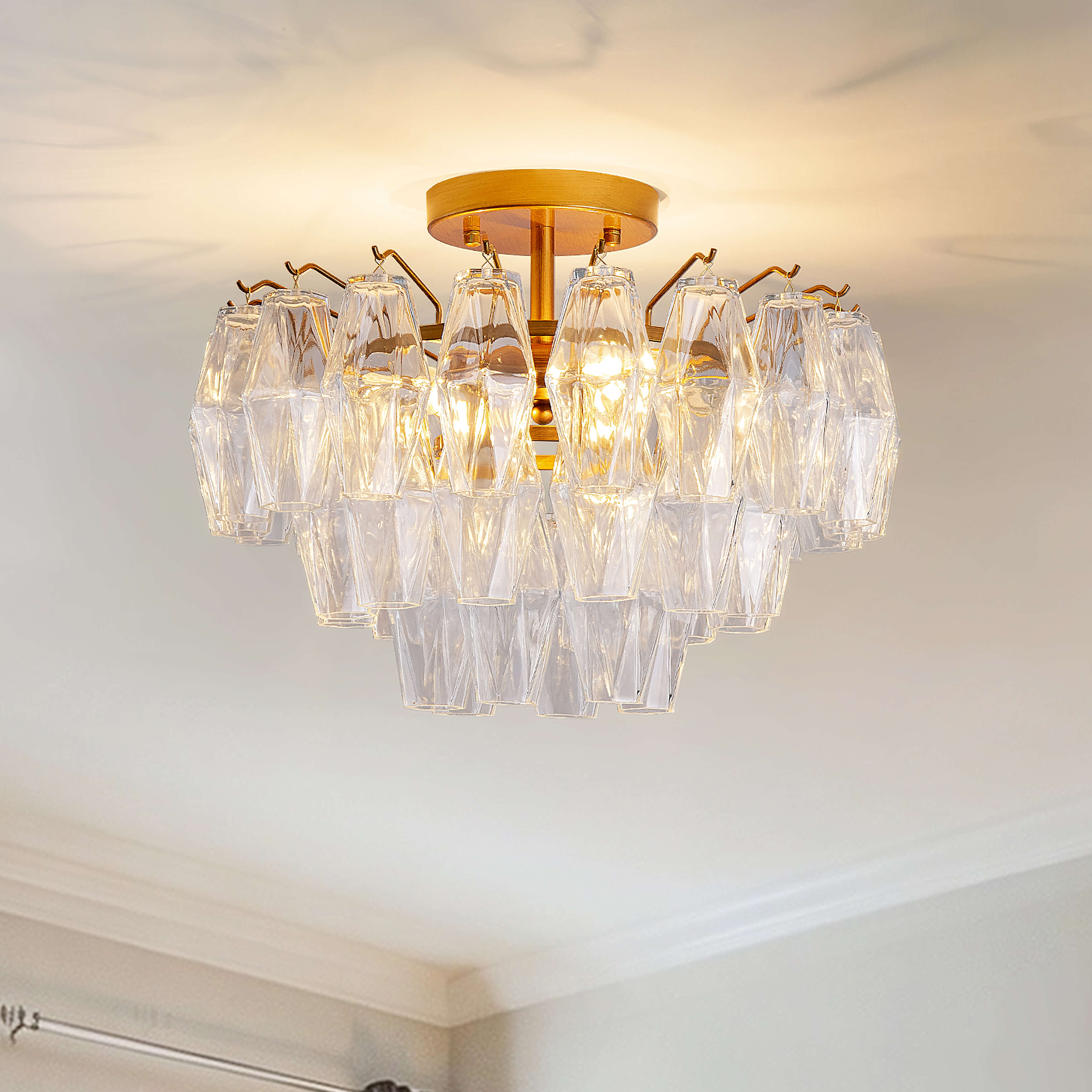 Camila 3-Light Round Tiered Flush Mount FD-2062-CHWZ Camila 3-Light Round Tiered Flush Mount FD-2062-CHWZ