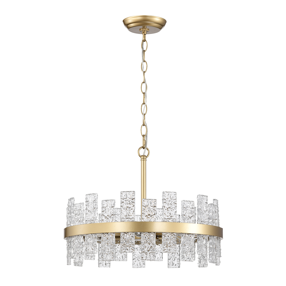 Casandra 6-light Shiny Bronze Drum Glass Strip Chandelier FD-2676-WSH