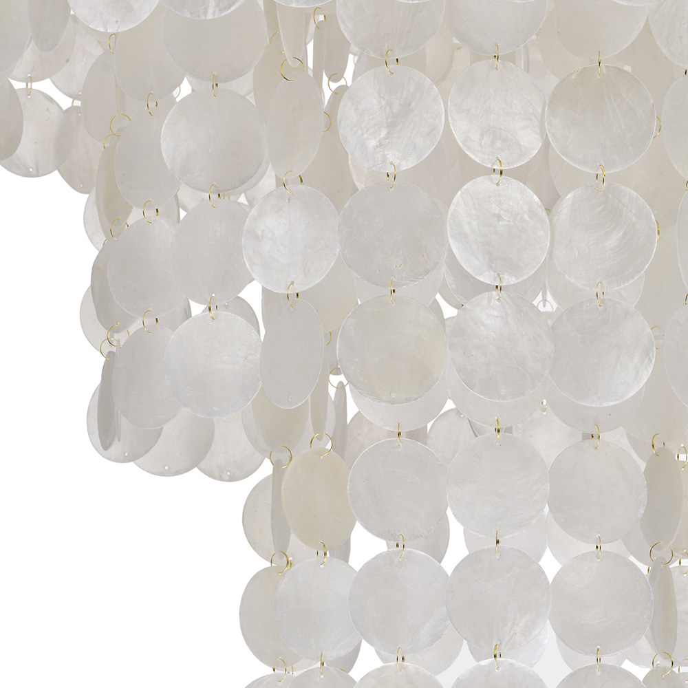 Paula 4-Light Glossy Bronze Finish Chandelier with Natural White Shell FD-3555-CZW