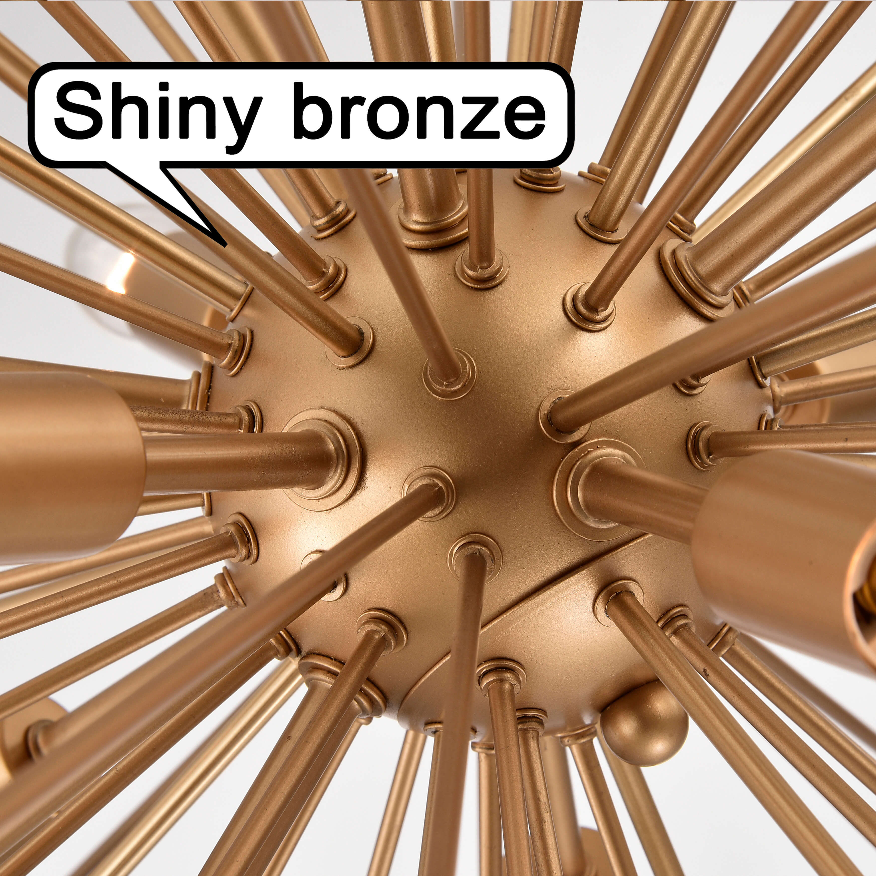 Lorena Shiny Bronze 12-light Crystal and Slender Rods Sputnik Chandelier - FD-3758-CTH