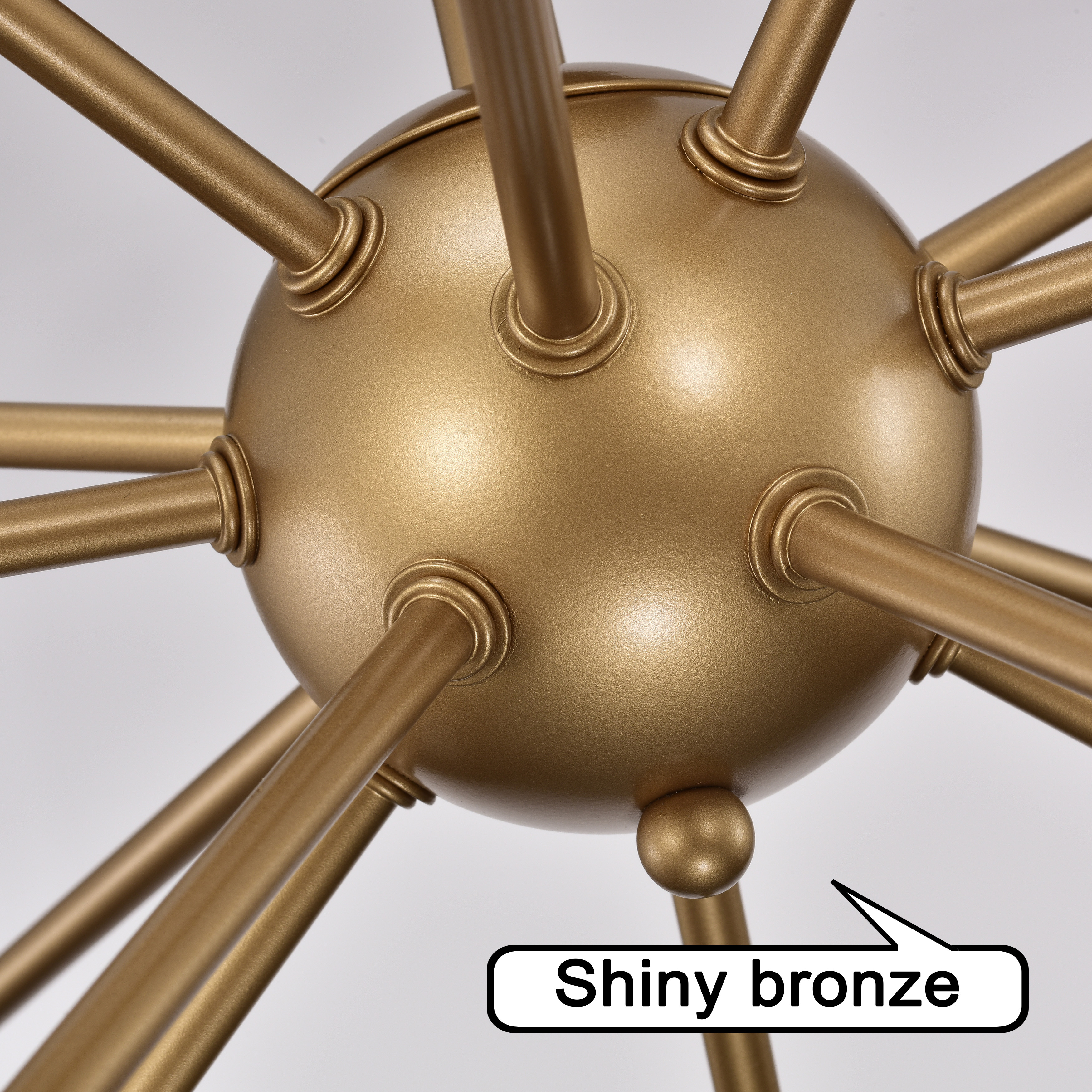 Lorena Shiny Bronze 12-light Crystal and Slender Rods Sputnik Chandelier - FD-3758-CTH