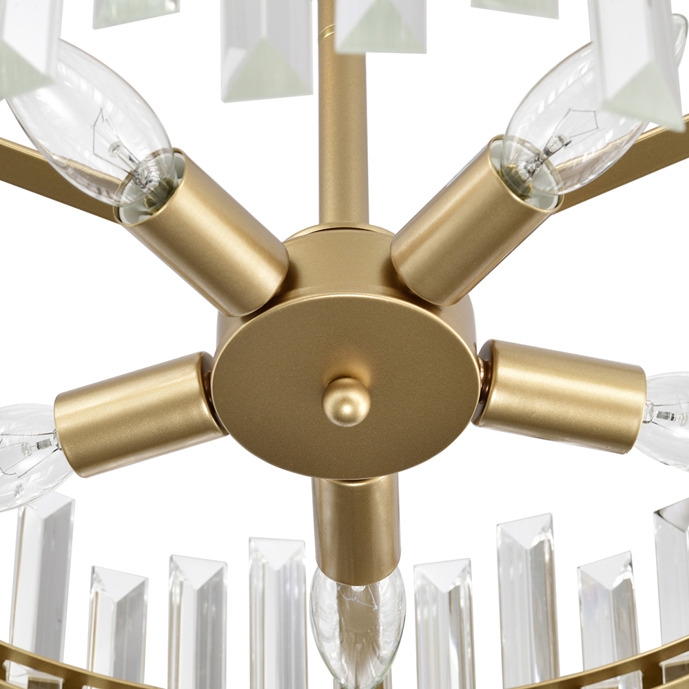 Maggio 5-Light 18.5" Glossy Brass Drum Semi Flush Mount FD-4006-LBD