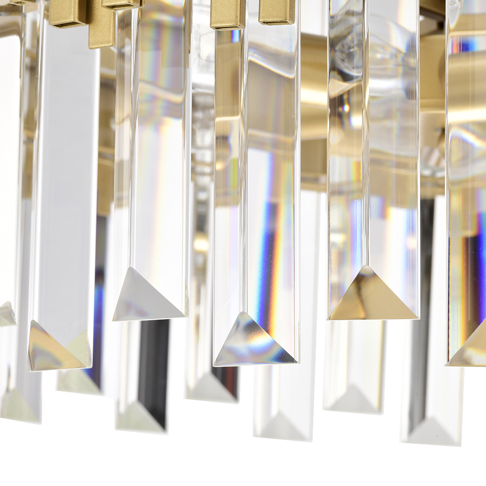 Casandra Glossy Bronze 6-light Drum Crystal Glass Prism Chandelier FD-4189-HCM