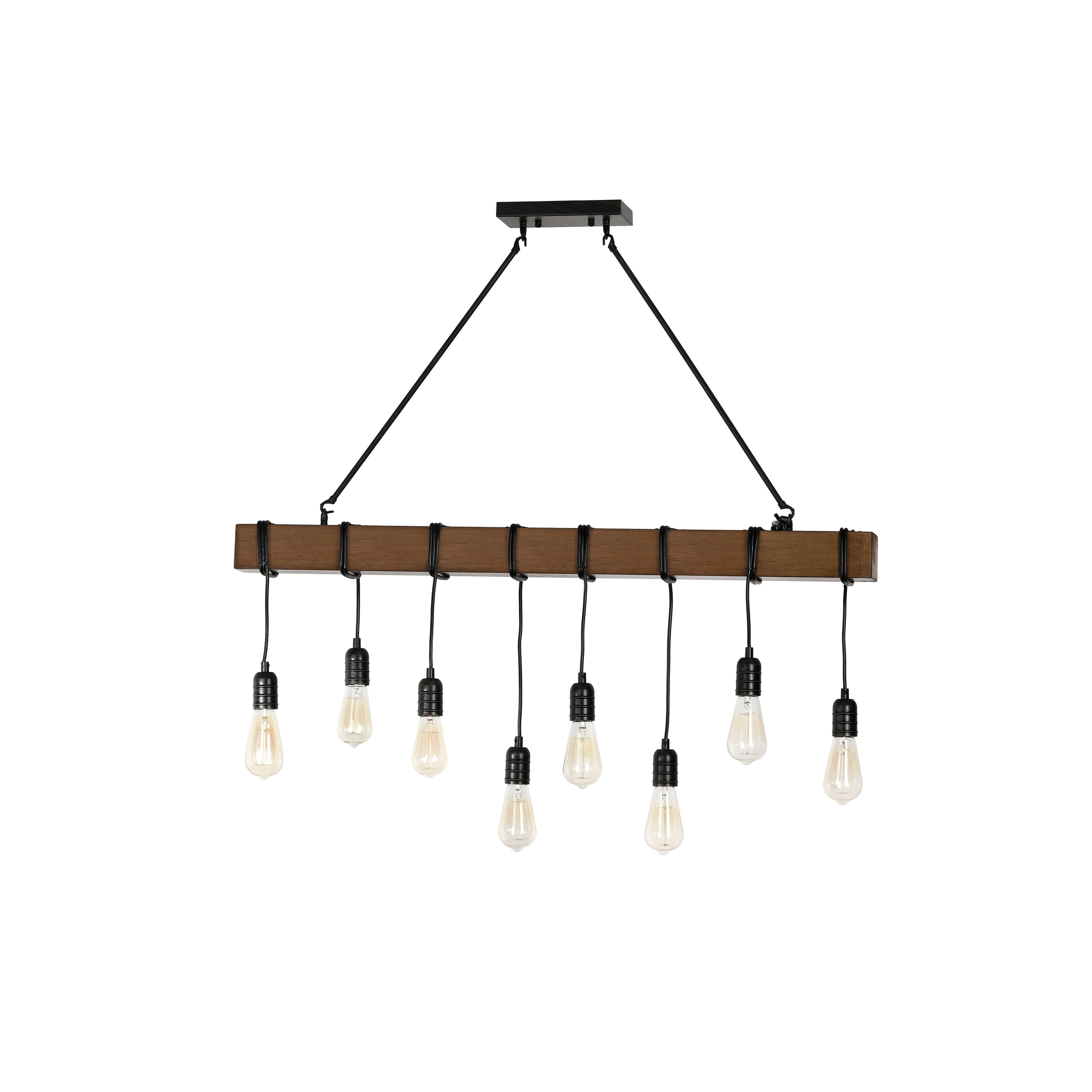 Irma 8-light Natural Wooden Beam Linear Chandelier FD-4397-ZZU