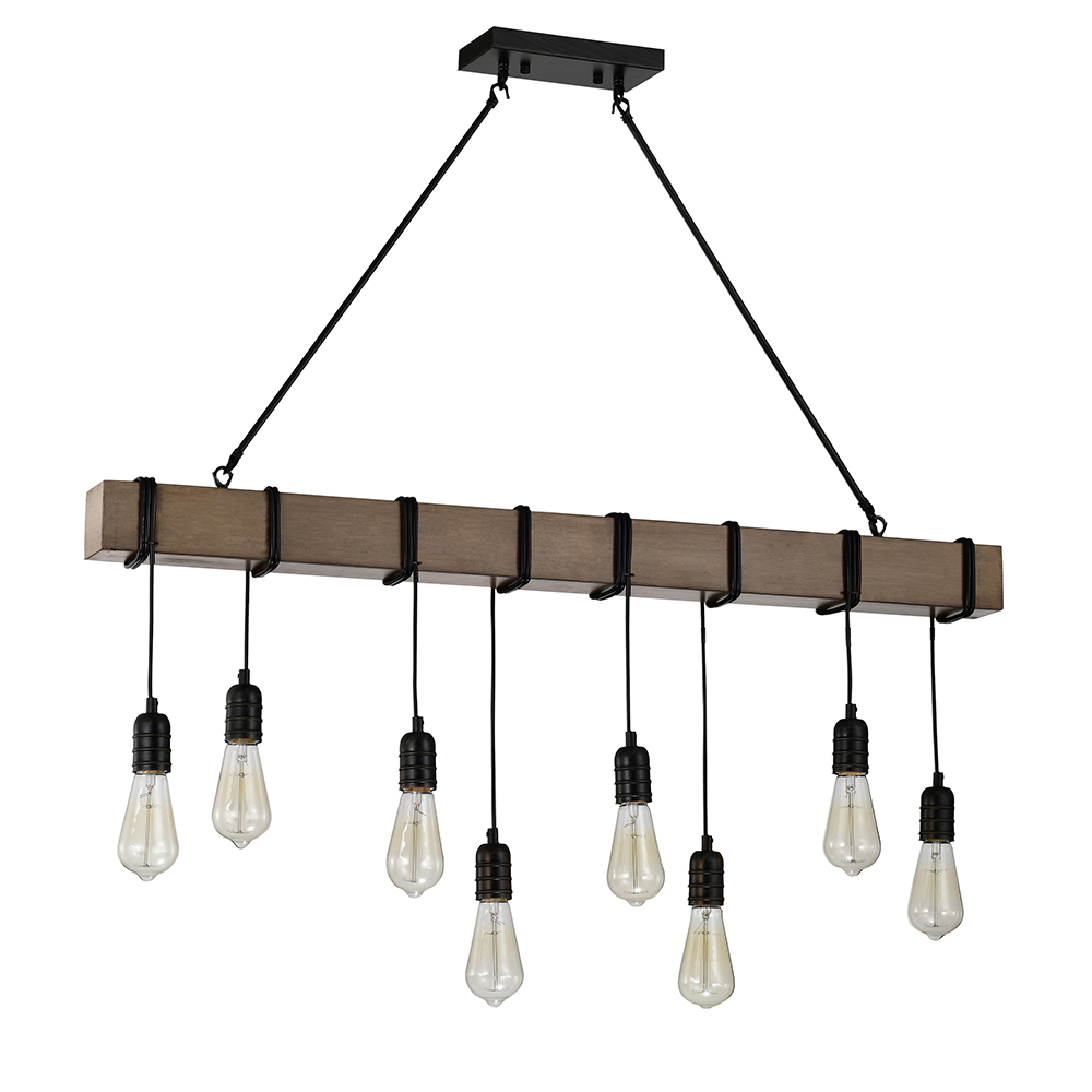 Irma 8-light Natural Wooden Beam Linear Chandelier FD-4397-ZZU