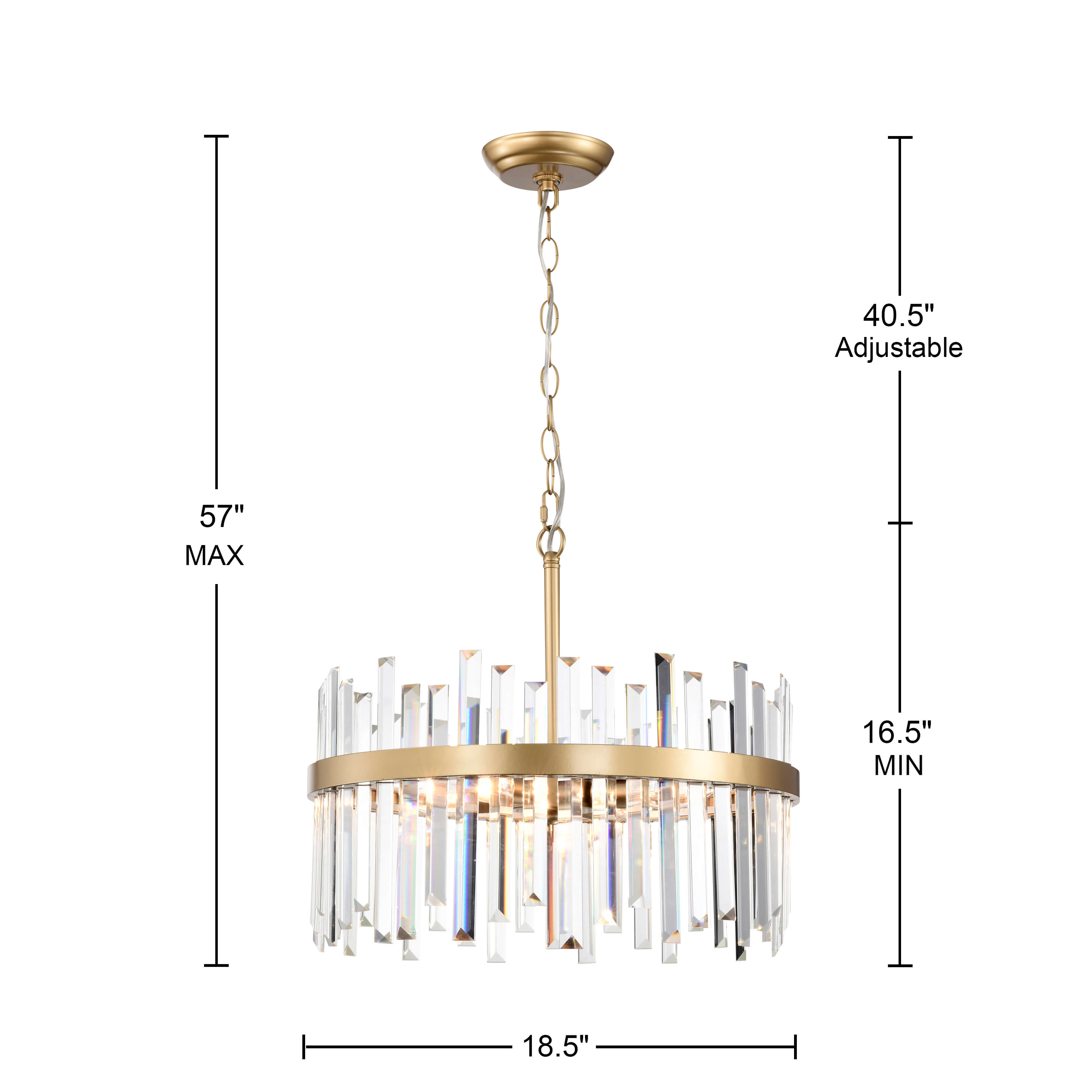 Casandra Glossy Bronze 5-light Drum Crystal Glass Chandelier FD-4830-NFF