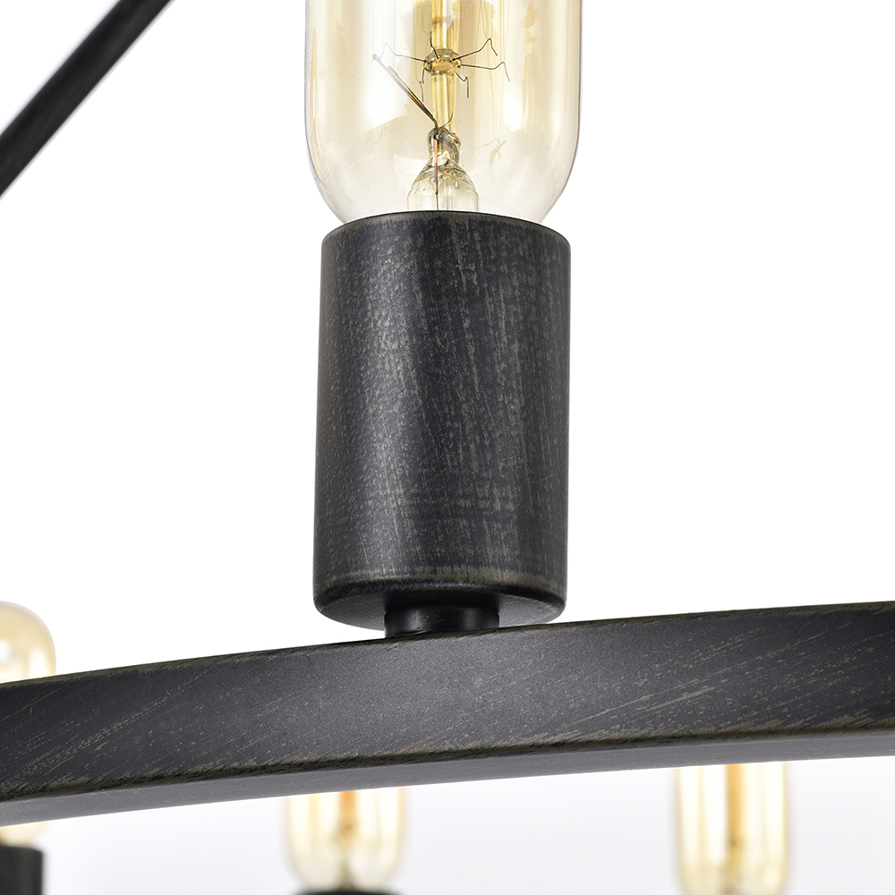 Eva 18-light Antique Black Metal Round Chandelier FD-5695-DZQ