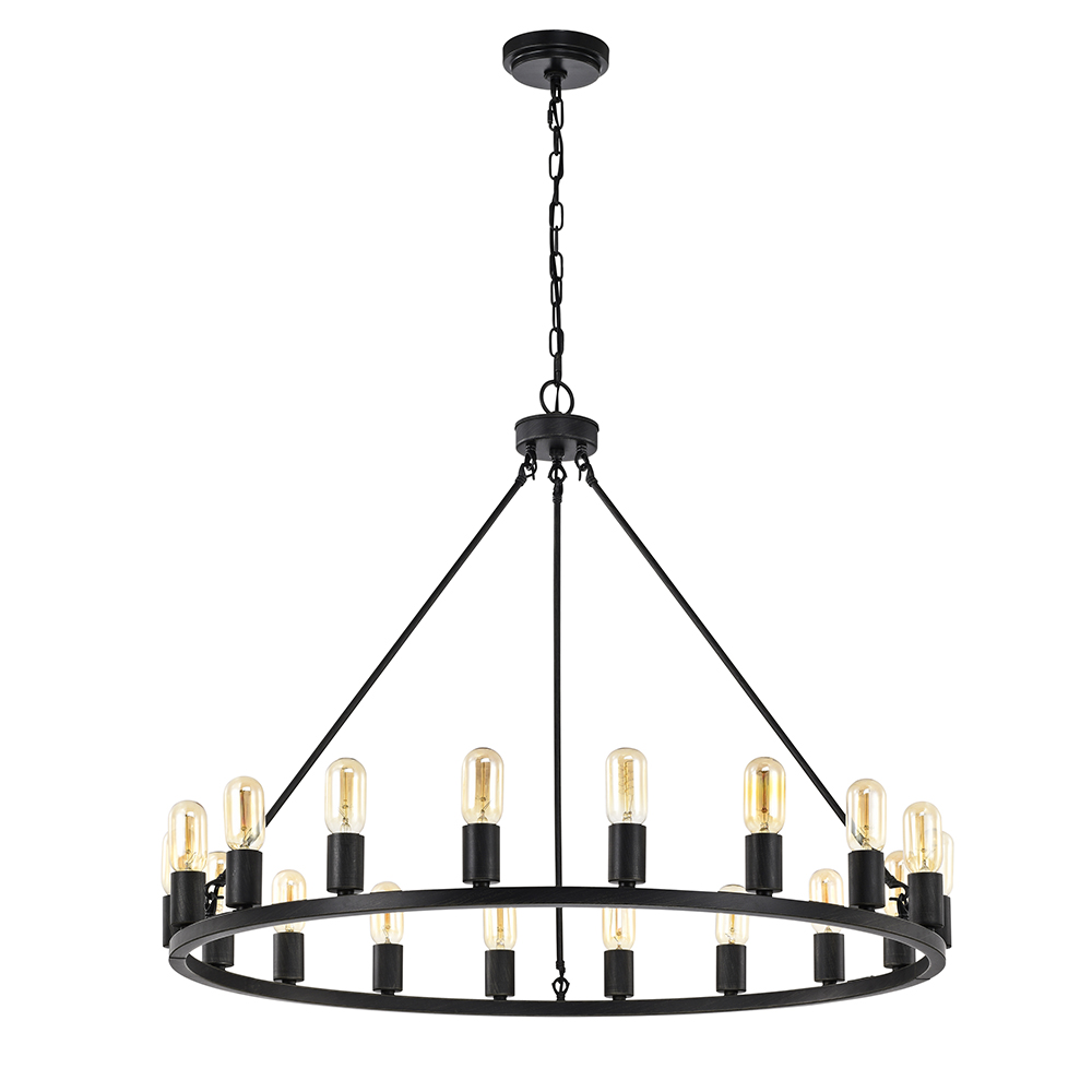 Viviana 18-light Antique Black Metal Round Chandelier FD-5695-DZQ