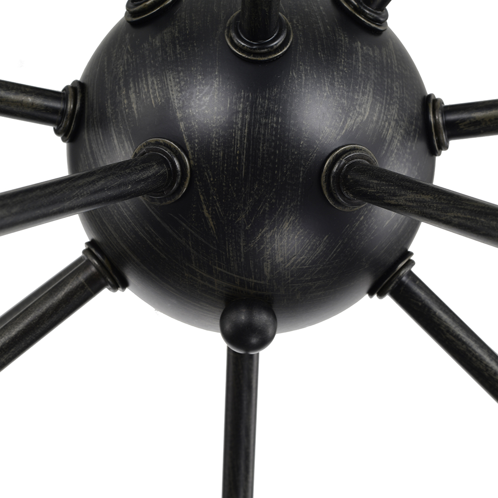 Lorena Sputnik Antique Black 15-Light Industrial Flush Mount FD-5778-UAR