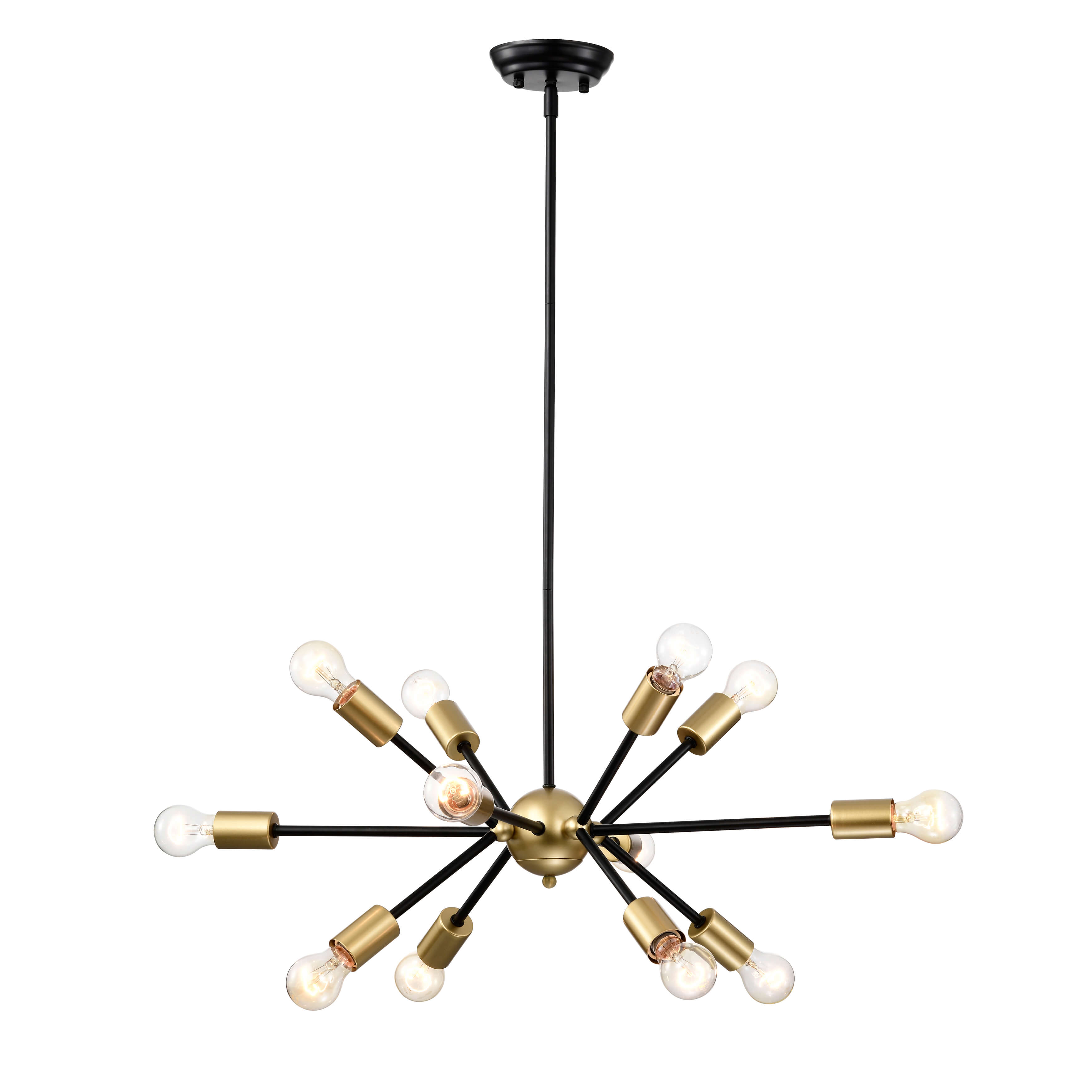 Lorena Sputnik Brushed Brass Metallic Gold Finish Industrial Chandelier FD-5997-QVA