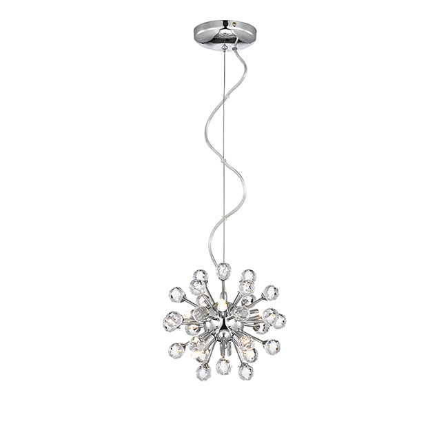 Clara Mini Pendant Modern 6-light Chrome Sputnik Clear Crystal Balls Chandelier FD-6515-EKX