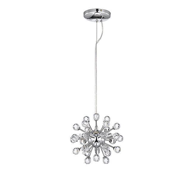 Clara Mini Pendant Modern 6-light Chrome Sputnik Clear Crystal Balls Chandelier FD-6515-EKX