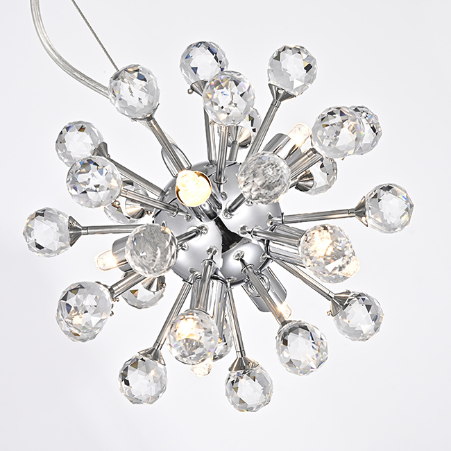 Clara Mini Pendant Modern 6-light Chrome Sputnik Clear Crystal Balls Chandelier FD-6515-EKX