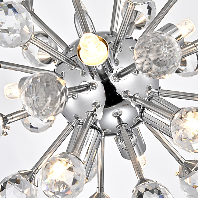 Clara Mini Pendant Modern 6-light Chrome Sputnik Clear Crystal Balls Chandelier FD-6515-EKX