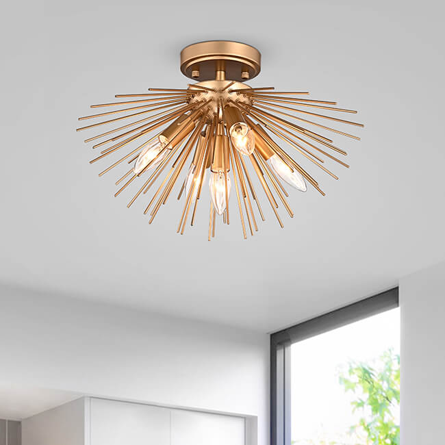 Lorena Sputnik Shiny Bronze Metal Flush Mount with 5 Lights FD-6592-CHJ