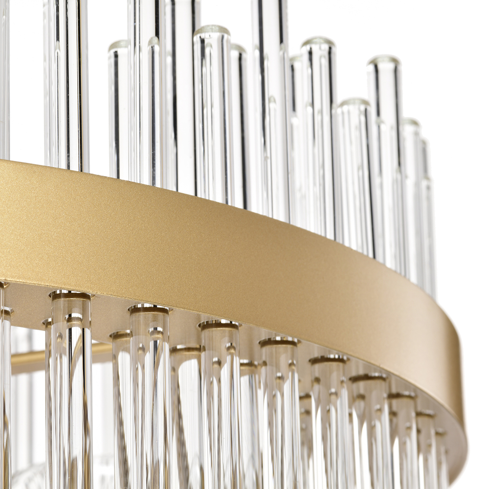 Casandra 4-light Glossy Bronze Flush Mount with Clear Glass Bars FD-6835-PZC