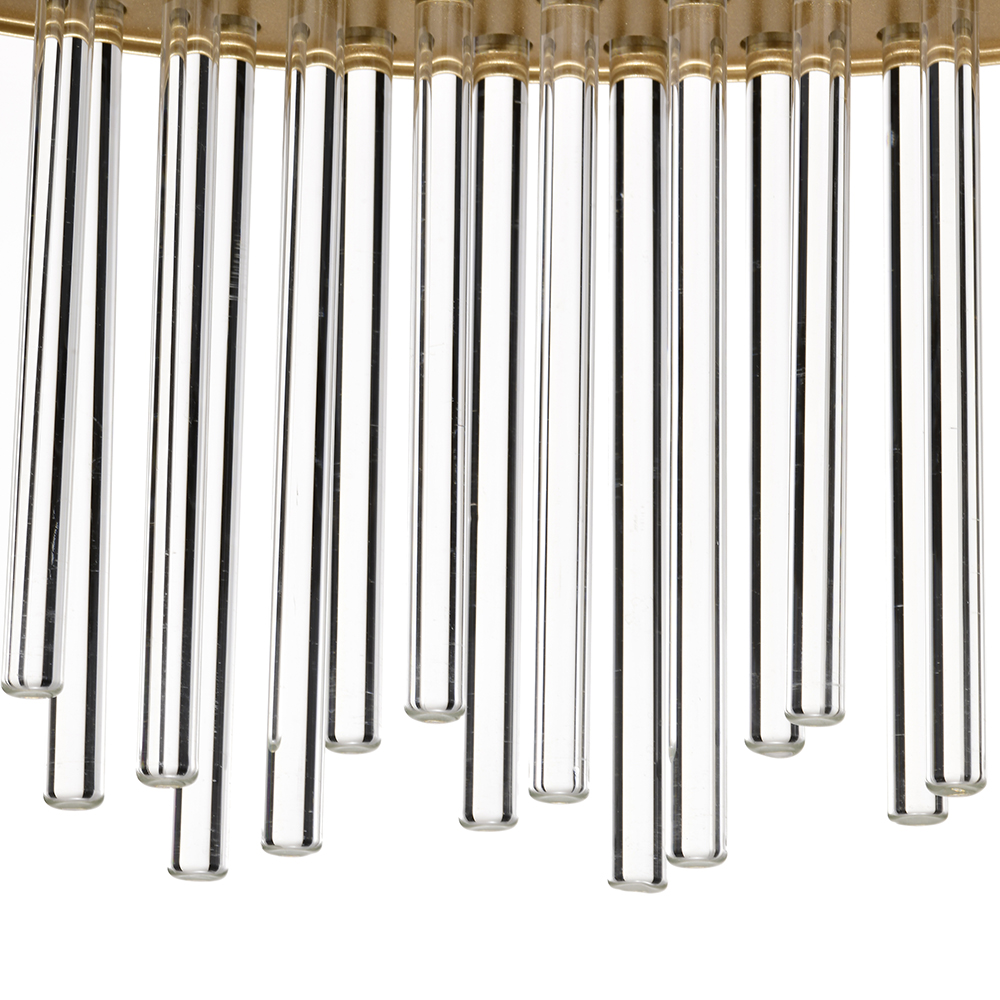Casandra 4-light Glossy Bronze Flush Mount with Clear Glass Bars FD-6835-PZC
