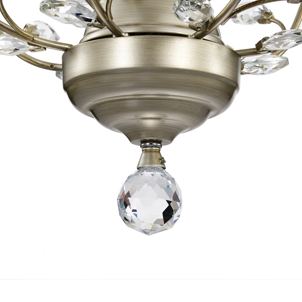 Holly 4-light Brushed Silver-ish Champagne Crystal Leaves Chandelier FD-7145-YBD