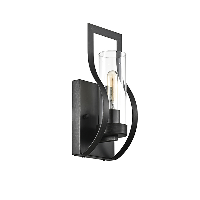 Anastasia 1 Light Wall Sconce with Clear Glass Shade and Curved Frame FD-7686-VZS