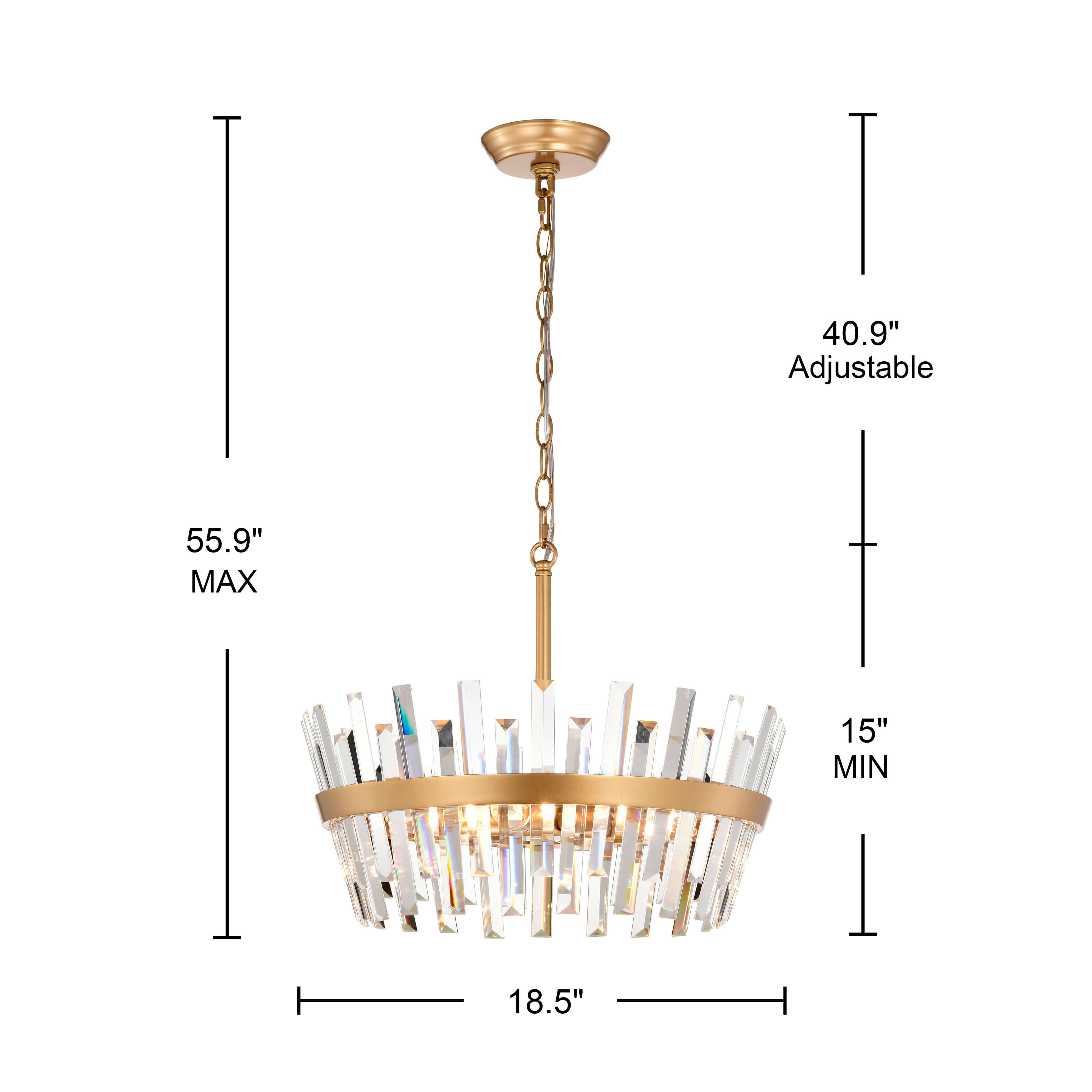 Daisy 6-Light Glam Crystal Glass Prism Round Chandelier FD-8014-VVB