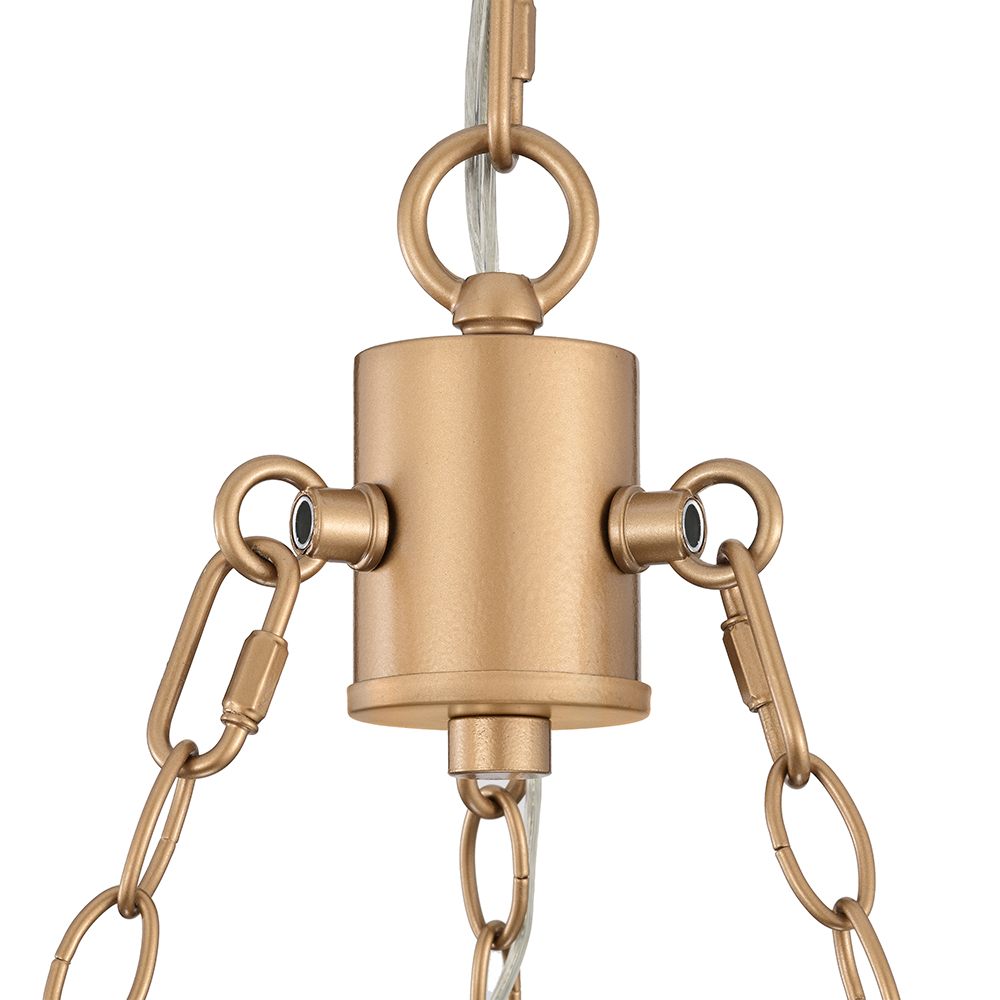 Eva Black and Shiny Bronze 6-light Metal Round Wheel Chandelier FD-8049-JWN