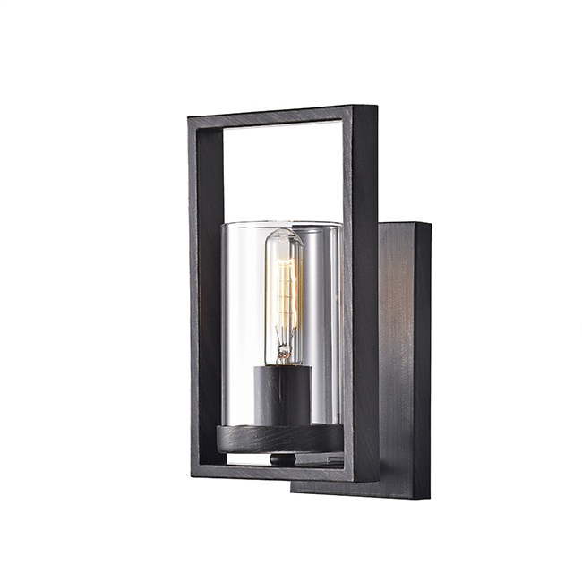 Anastasia Antique Black Single Light Wall Sconce with Clear Glass FD-8168-LNM