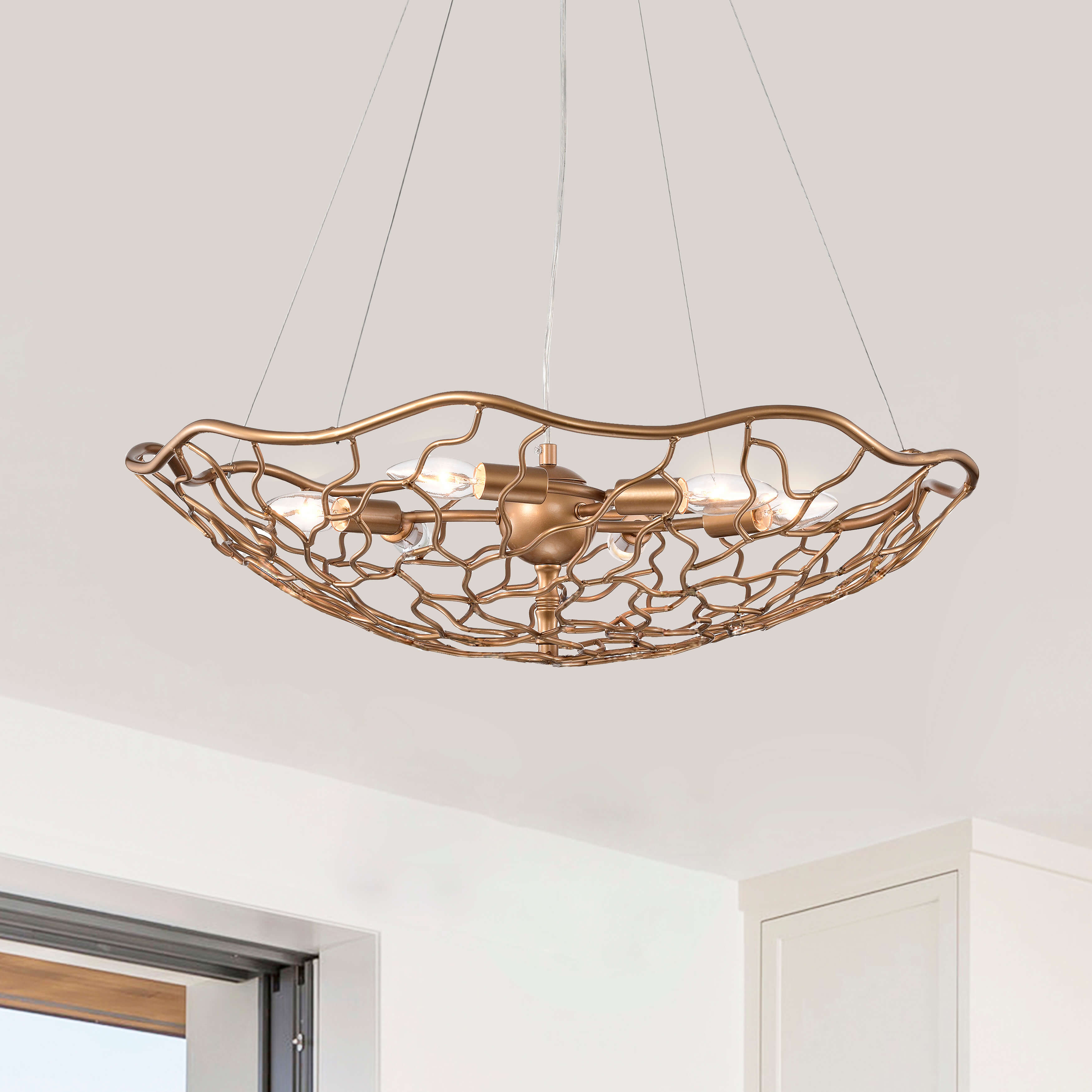 Francisca Shiny Bronze Hand-made Frame Droplet Chandelier FD-8175-BXQ