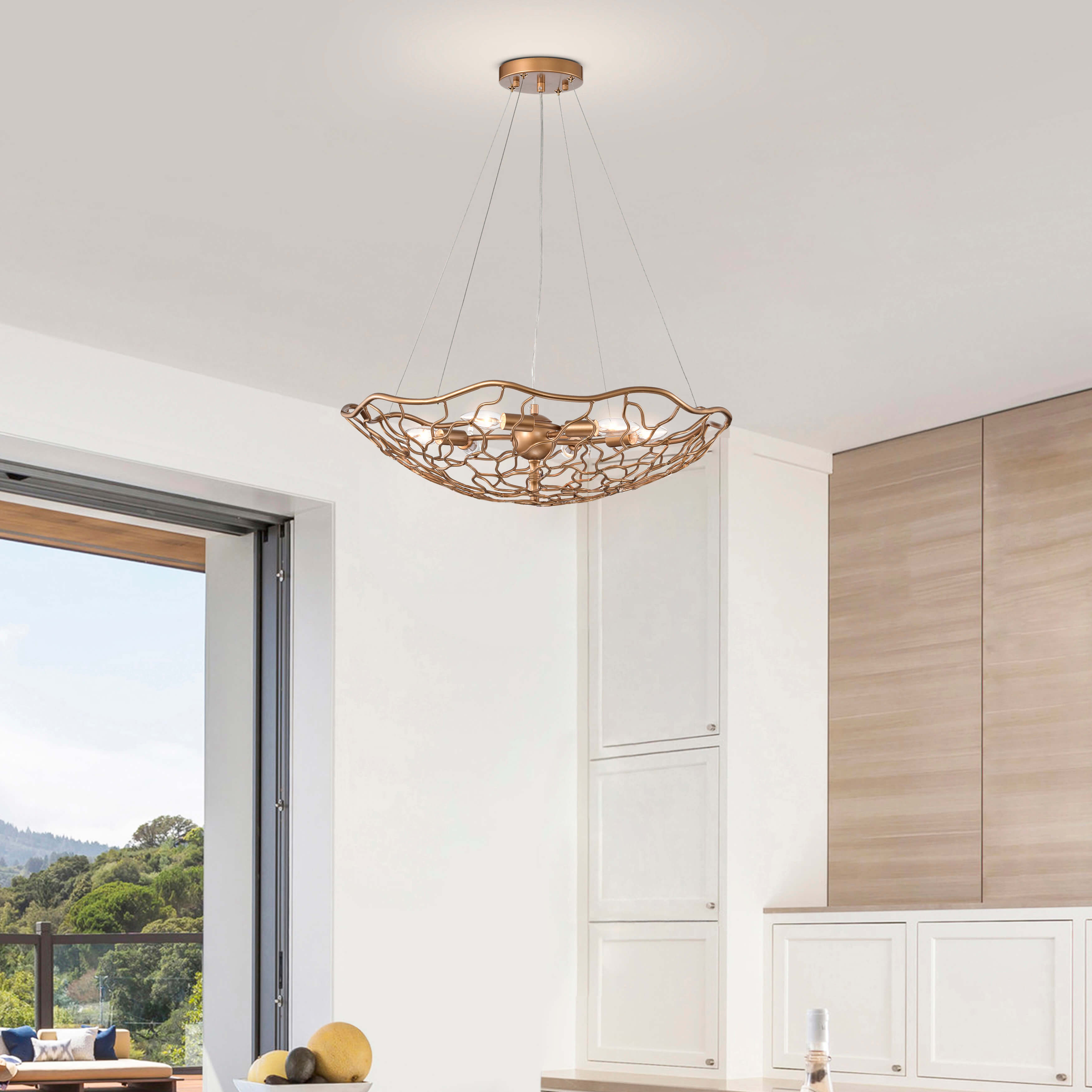 Francisca Shiny Bronze Hand-made Frame Droplet Chandelier FD-8175-BXQ