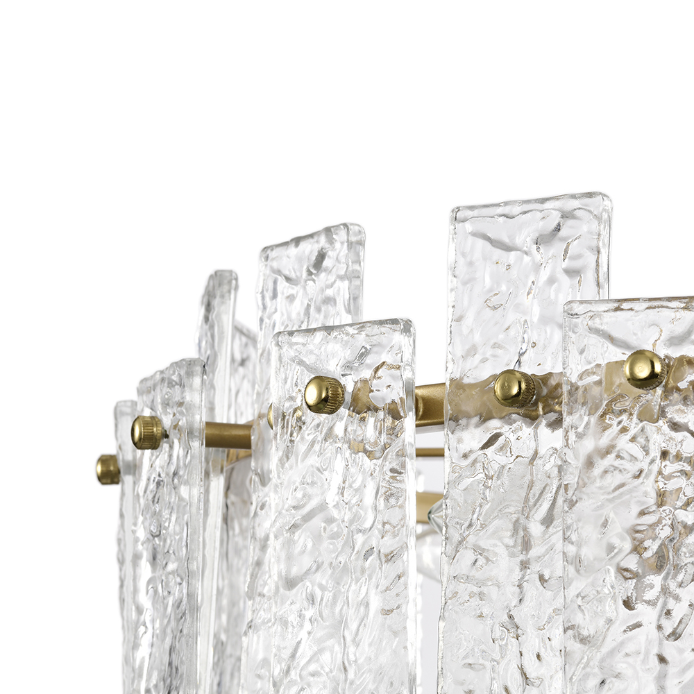 Casandra Glossy Bronze Water-ripple Crystal Glass Drum Chandelier FD-8713-VLX