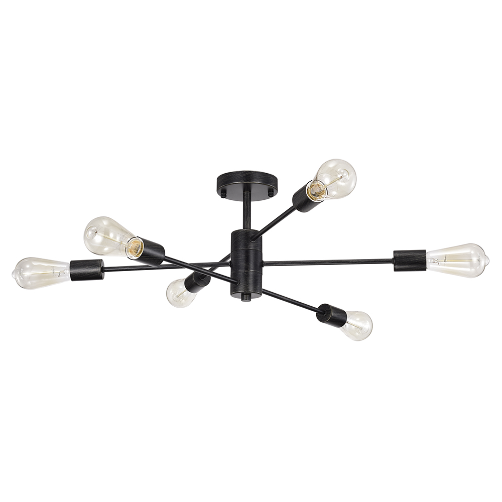 Cintia Modern 6-Light Antique Black Linear Flush Mount FD-8921-FUL