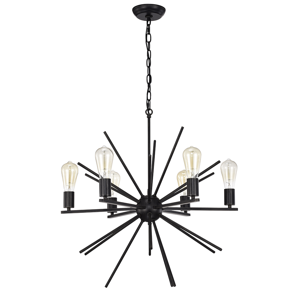 Fiona Antique Black 6-Light Sputnik Chandelier FD-8963-FFH