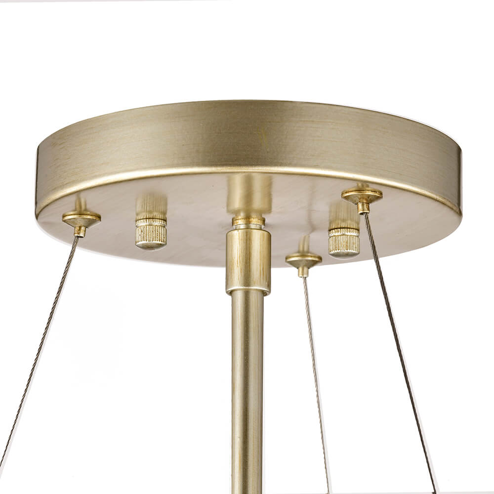 Daisy 5-Light 28" Modern Brushed Silver-ish Champagne Seedy Glass Chandelier FD-9181-DHB